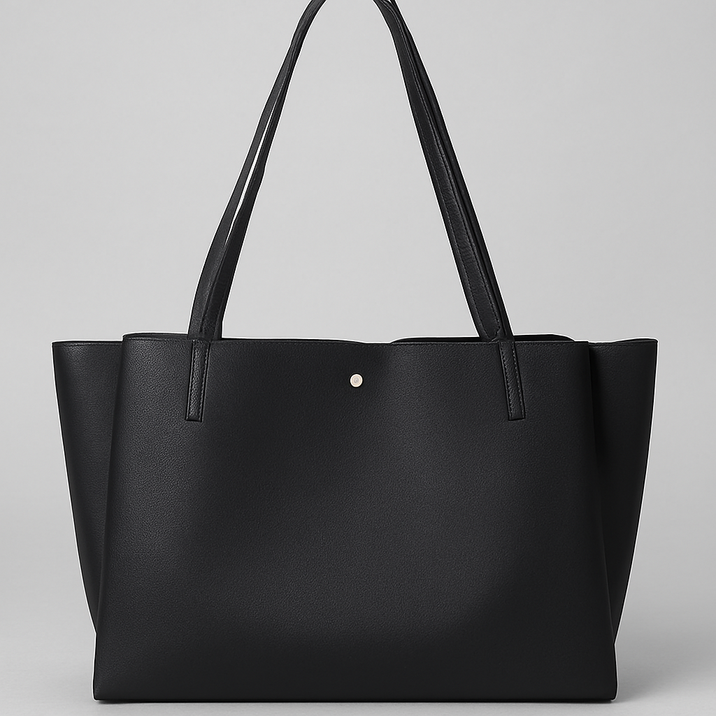 Leather Tote Bag for Women (Black)