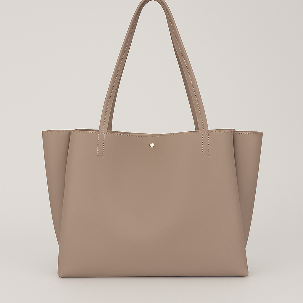 Leather Tote Bag for Women (Beige)
