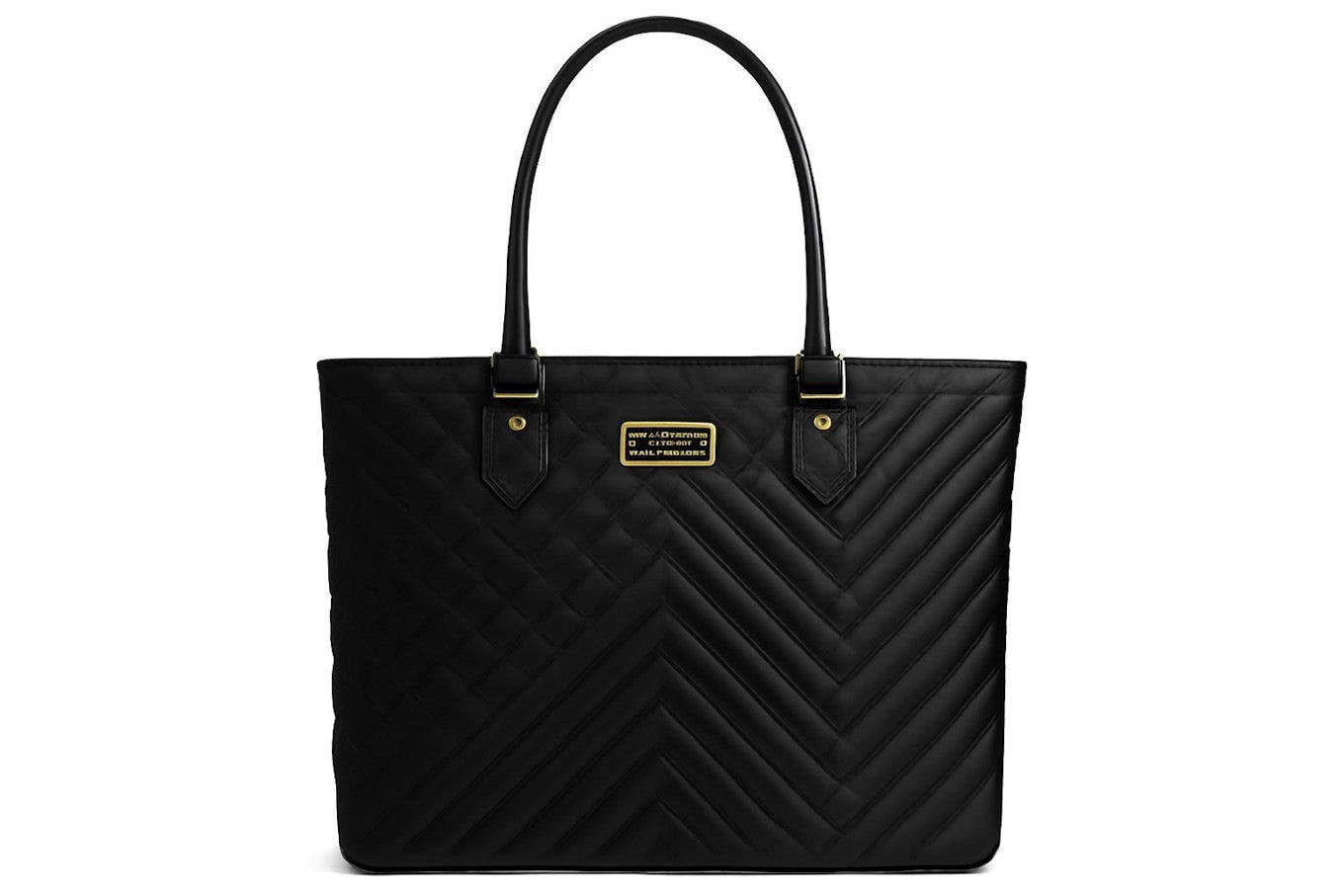 Elegant Black Quilted Tote Bag